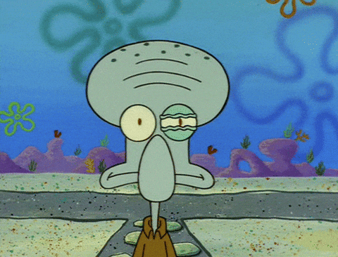 Squidward twitching eye