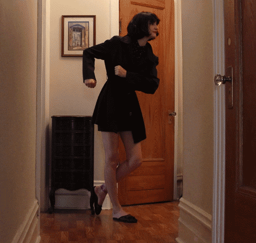 Woman stop motion running away