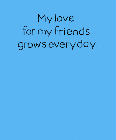 Animated drawing of dog with friends in flowers