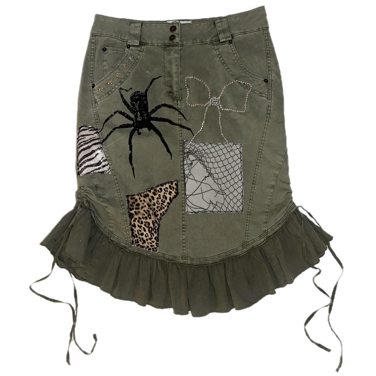 Picture of olive mid length skirt